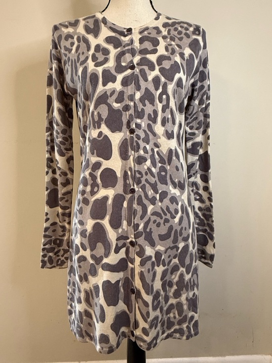 Cyrus Dresses & Skirts - Cyrus silk cashmere leopard print midi sweater dress SZ SM